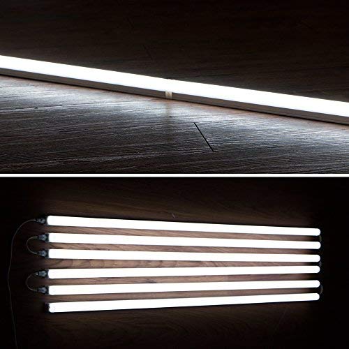 (Pack of 6) Barrina LED T5 Integrated Single Fixture, 4FT, 2200lm, 6500K (Super Bright White), 20W, Utility Shop Light, Ceiling and Under Cabinet Light, Corded electric with built-in ON/OFF switch - - Amazon.com
