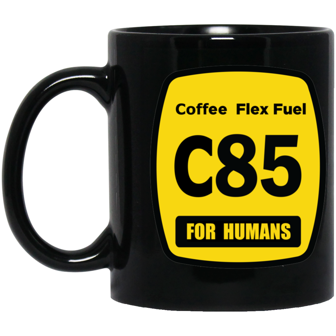C85 - Coffee Flex Fuel 11 oz. Black Mug
